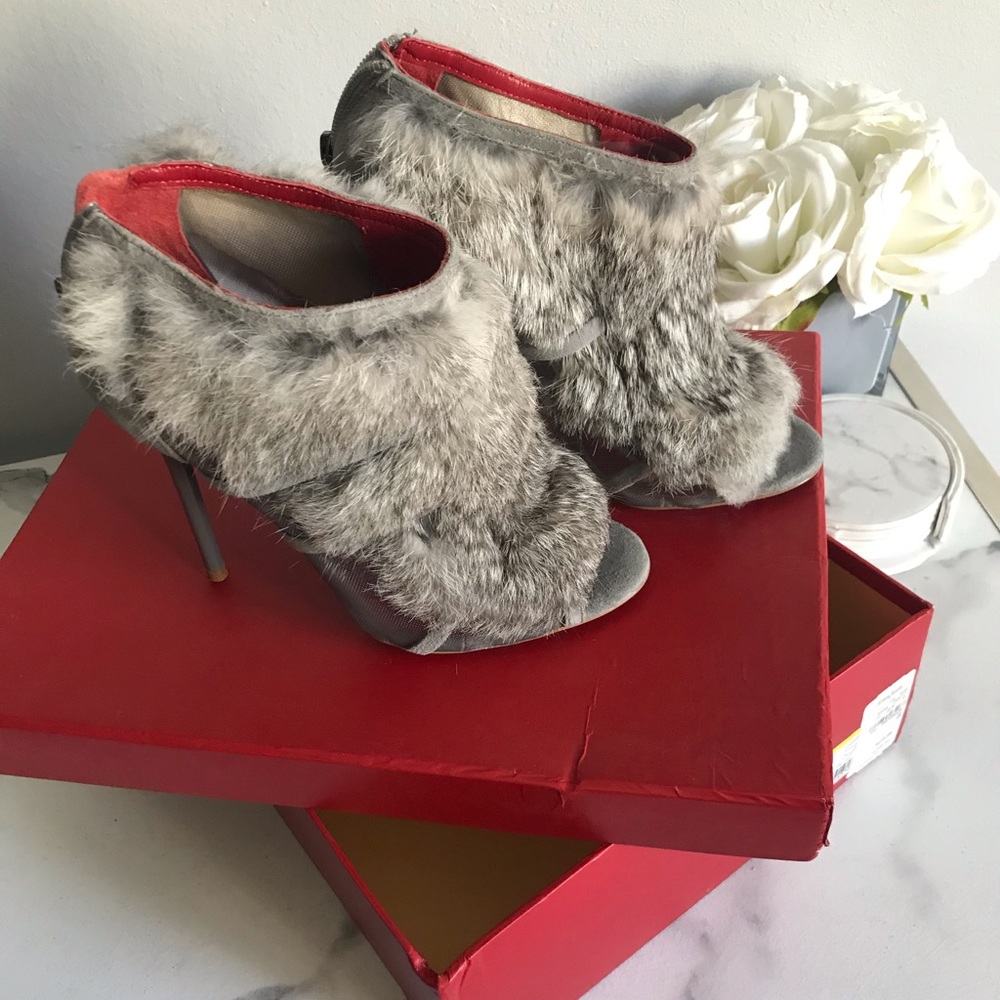 Real fur booties